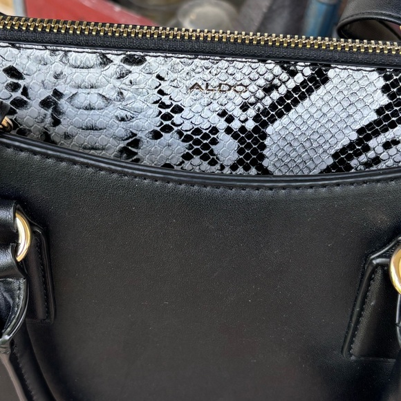 ALDO Black and Snake‎ Print Satchel Bag - Picture 3 of 9